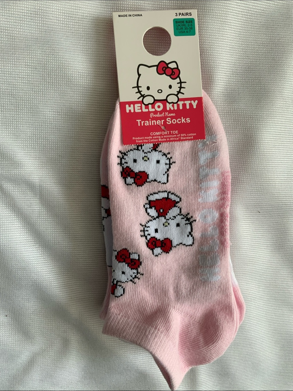 Hello Kitty Socks set of three pairs SANRIO TRAINER SOCKS